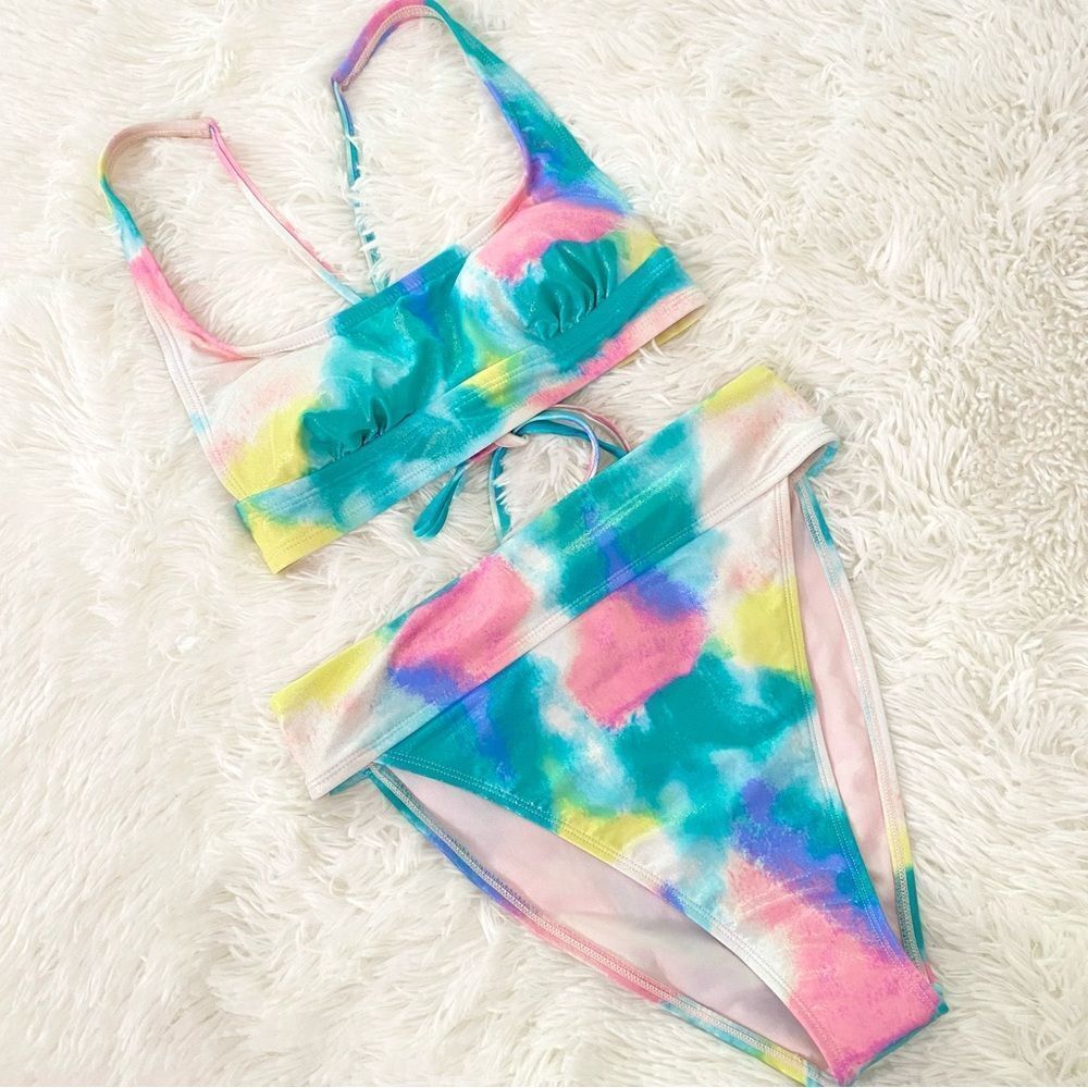 Pastel Tie-Dye Sparkly Bikini